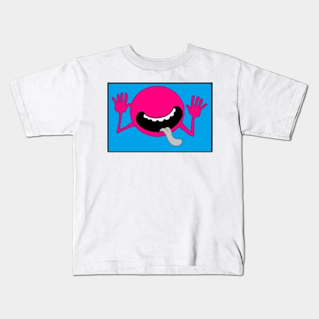 Hitchhiker face Pink Kids T-Shirt by CobaltMonkee